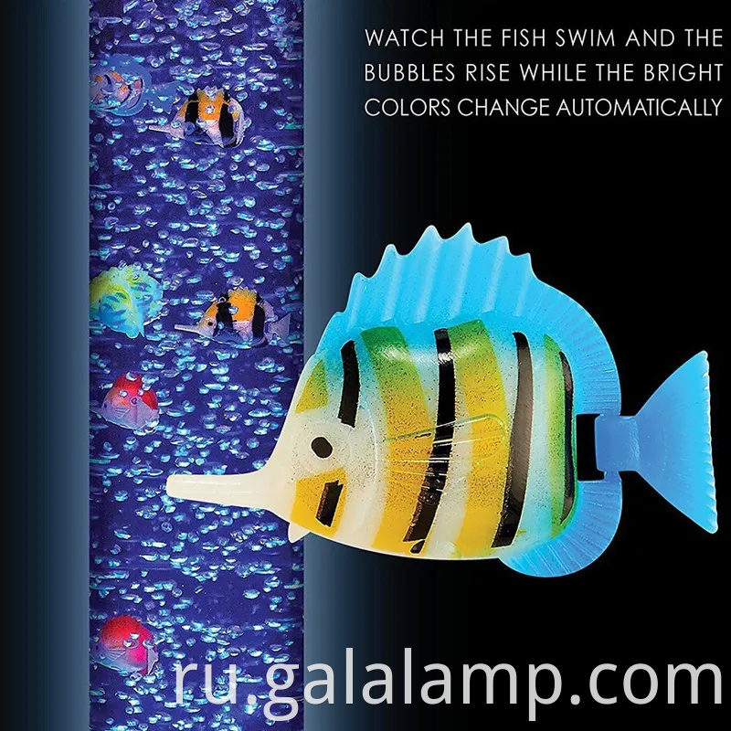 Живой фэнтезийный пузырьный аквариум с красочной рыбой и световыми эффектами